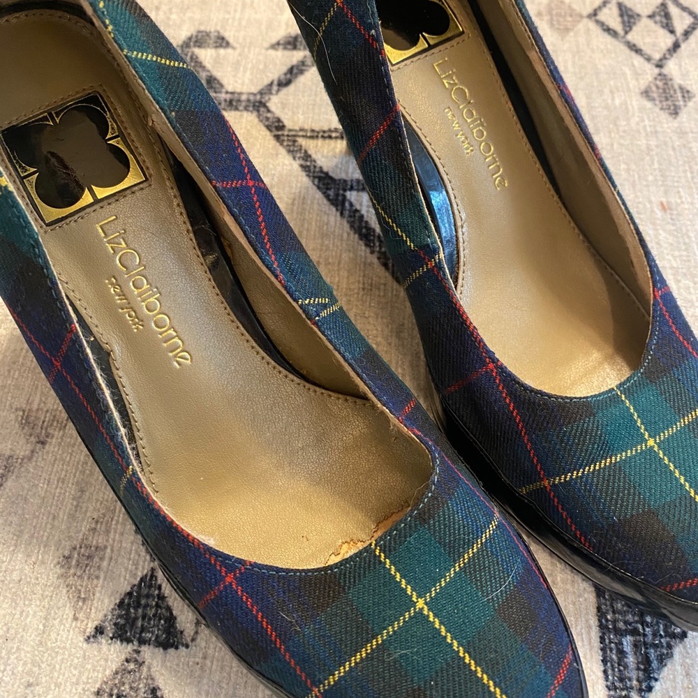 Tartan kitten heel